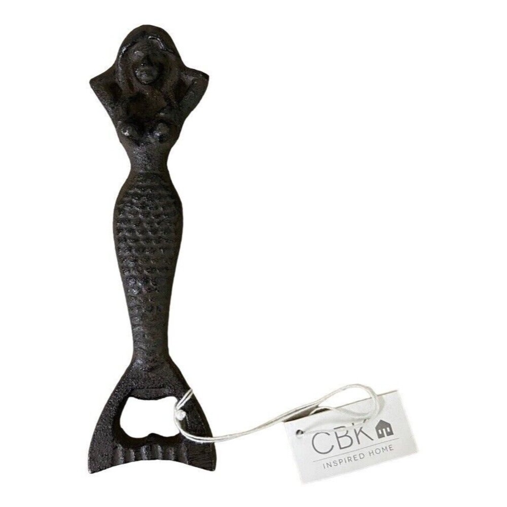 CBK Cast Iron Brown Mermaid Bottle Opener NWT Coastal Beach Bar